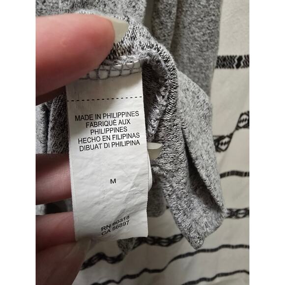 Lucky Brand light gray heathered cowl neck soft sweater drawstring medium - Picture 6 of 11